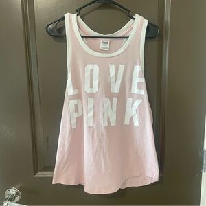 PINK Victoria's Secret Light Pink Tank Top with LOVE PINK lettering Size M